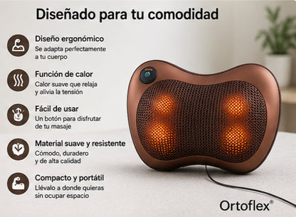 Cojín Almohada de Masaje Eléctrico Shiatsu Con Calor para Cuello Hombros Espalda Piernas Pies Alivio del Dolor Muscular